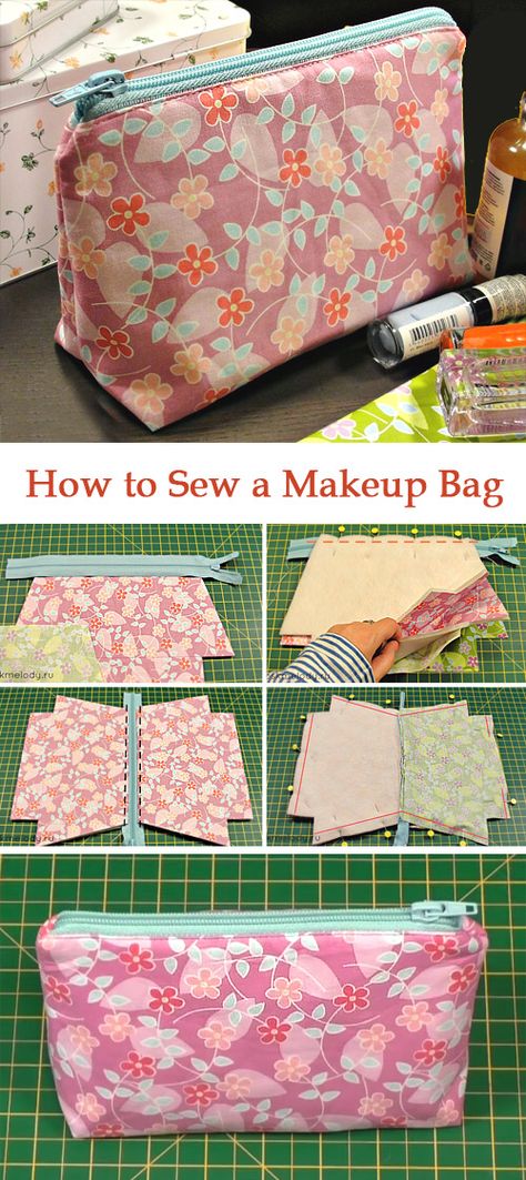 Diy Makeup Bag, Ideas Clothes, Trendy Diy, Pouch Tutorial, Sew Ins, Diy Bags Purses, Beginner Sewing Projects Easy, Clothes Diy, Bags Tutorial