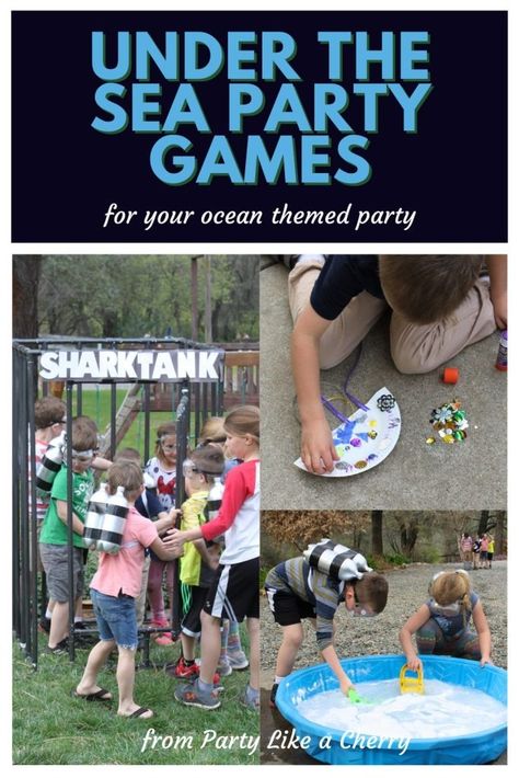 Under the Sea Party Games - Party Like a Cherry Under The Sea Party Games Activities, Sea Turtle Birthday Party Games, Under The Sea Themed Games, Under The Sea Carnival Games, Under The Sea Birthday Games, Ocean Birthday Party Games, Sea Themed Games, Ocean Party Games, Under The Sea Party Activities