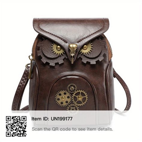 Steampunk Owl, Steampunk Bag, Owl Women, Retro Handbags, Vintage Steampunk, Cell Phone Bag, Estilo Punk, Leather Bucket Bag, Leather Bucket