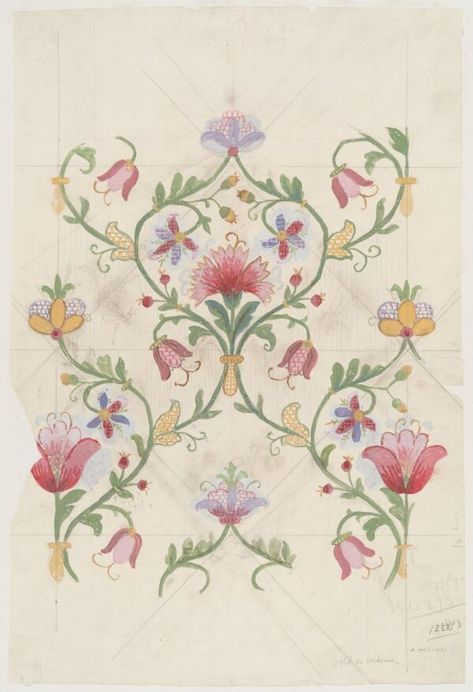 Surface Pattern Design Inspiration, Ornament Drawing, Floral Textile, Watercolor Flowers Tutorial, Pattern Design Inspiration, Textile Prints Design, Turkish Art, Hand Embroidery Design Patterns, Antique Textiles