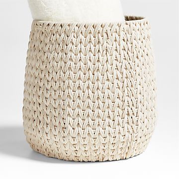 30 to 40 Inch Wide Baskets | Crate & Barrel Woven Blanket Basket, Aesthetic Dog Toy Basket, Blanket Basket Bedroom, Basket With Blankets Living Rooms, Basket With Blankets, Blanket Bin, Blankets Basket, Blanket Baskets, Brr Basket