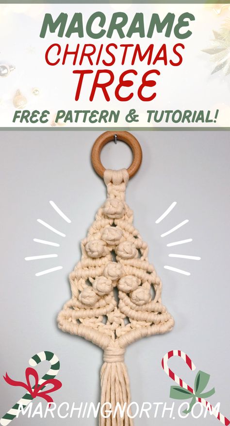 Diy Macrame Christmas Tree, Macrame Christmas Tree Wall Hanging, Small Macrame Projects, Macrame Xmas, Christmas Tree Macrame, Diy Macrame Christmas, Macrame Projects Ideas, Tree Macrame, Macrame Christmas Tree