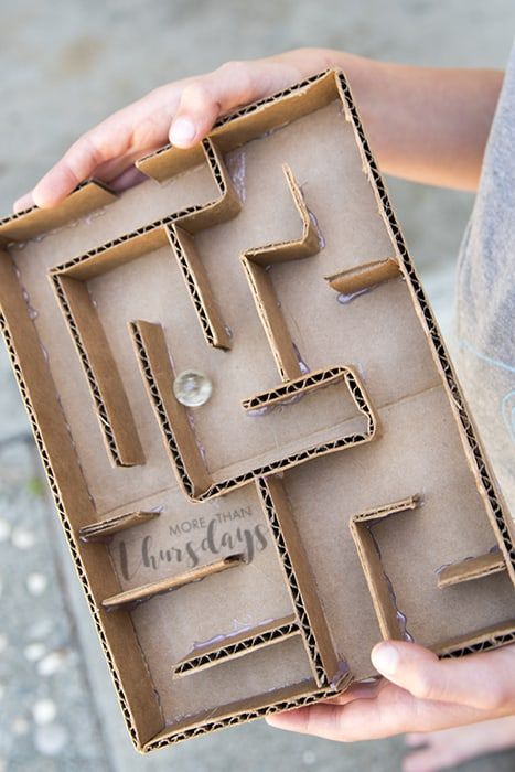 Cardboard Maze, Mainan Diy, Marble Maze, Diy Kids Games, Mazes For Kids, Indoor Games For Kids, Diy Marble, Aktivitas Montessori, Diy Games