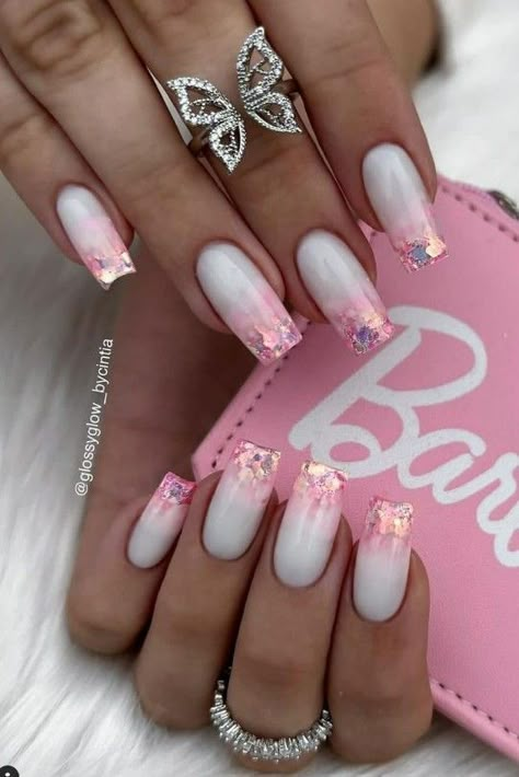 Pink Nail Ideas, Soft Pink Nails, Fancy Nail Art, Easter Nail, Nagellack Trends, Pink Glitter Nails, Easter Nail Art, Pink Manicure, Nude Nail Designs