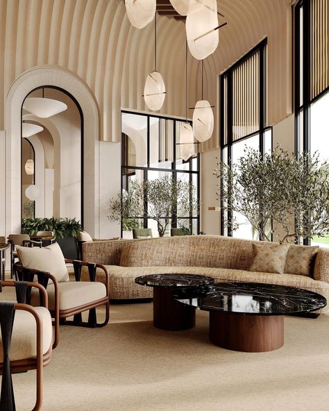 The main lobby at the Mantera 5* Resort. We emphasized organic forms and natural colors that were taken in from the exterior palette outside. We were influenced by the natural reserve that is located just across the luxurious 10 hectare property. #hotel #luxuryhotelinterior #luxuryinterior #hotellobby #lobbyinterior #organicforms #organicpalette #hoteldesign #designhotel #designhotels #interiordesign #hospitalitydesign Hotel Lobby Sofa Design, British Colonial Lounge, Interior Design Hotel Room, Luxury Hotel Lobby Lounge, Hotel Lounge Interior, Lobby Lounge Seating, Hotel Lounge Seating, Hotel Lounge Area, Hotel Lobby Seating