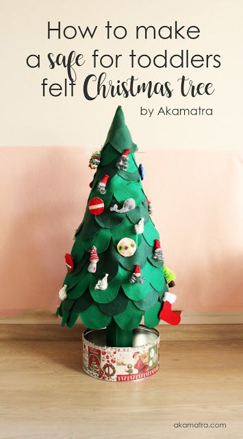 Felt Christmas Tree Toddler, Christmas Tree Ideas For Kids, Toddler Christmas Tree, Diy Felt Christmas Tree, Christmas Art Projects, Christmas Trees For Kids, Christmas Stockings Diy, Diy Christmas Tree Ornaments, Fabric Christmas Trees