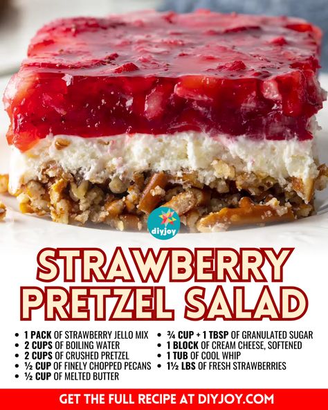 Hello Pretzel Dessert, Sarah Gilbert, Strawberry Pretzel Jello Salad, Personalized Cookbook, Pretzel Salad Recipe, Strawberry Pretzel Salad Recipe, Strawberry Pretzel Dessert, Congealed Salad, Pretzel Desserts