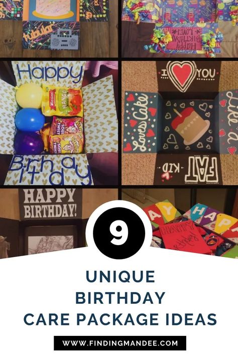 Birthday Care Package Puns & Ideas - Finding Mandee Birthday Care Package, Boyfriend Care Package, Care Package Ideas, Birthday Care Packages, 10 Birthday, Paper Candle, Package Ideas, Birthday Packages, College Care Package