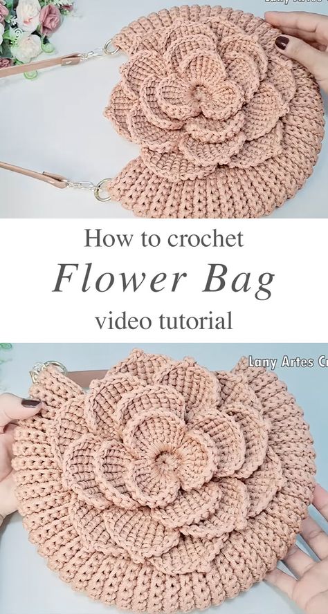 Tunisian Stitch Flower Crochet Bag Tutorial - CrochetBeja Tunisian Crochet Purse Pattern Free, Crochet Bags Purses Video Tutorials, Free Flower Crochet Pattern, Crochet Stitches For Bags, Free Crochet Patterns Bag, Crochet Purse Pattern Free Handbags, Crochet Flower Bag Pattern Free, Crochet Flower Tote Bag, Crochet Hobo Bag Free Pattern