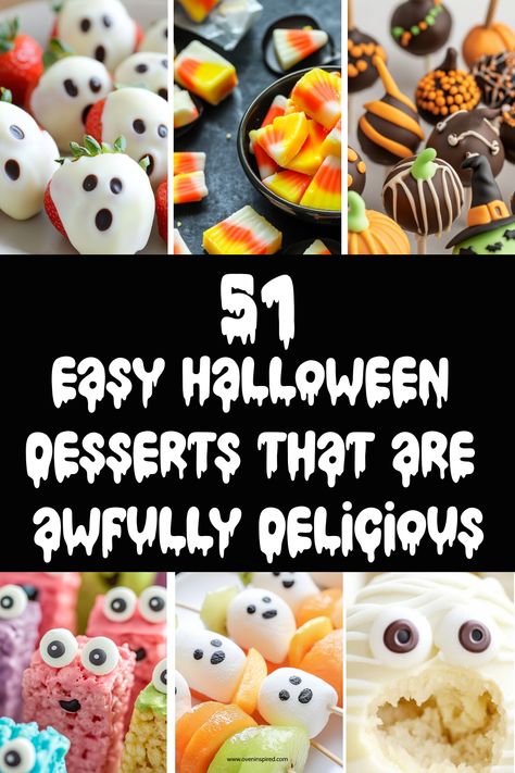 Halloween has always been my favorite holiday, not just because of the costumes and spooky decorations but because it’s the perfect excuse to whip up some deliciously creepy treats (oh, and have the best Halloween cocktails too!). I remember when I was a kid, my mom and I would spend the whole day in the […] Halloween Desserts For Kids, Kids Halloween Party Food, Easy Halloween Desserts, Adults Halloween Party, Delicious Halloween Desserts, Tailgate Treats, Ideas For Halloween Party, Healthy Desserts For Kids, Fun Halloween Desserts