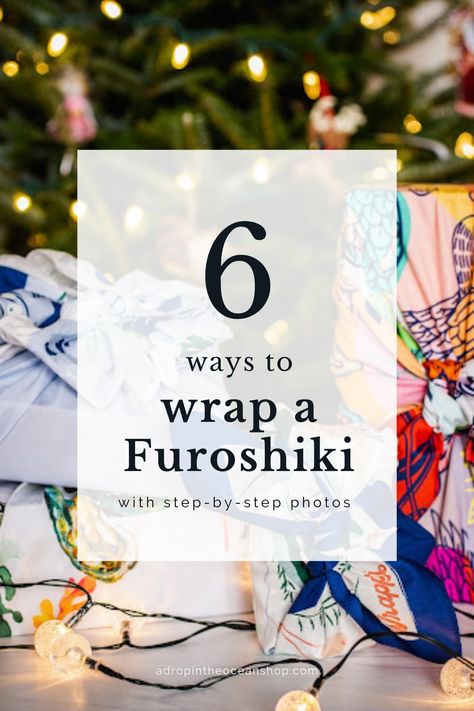 You've got all the best gifts, now how are you going to wrap them sustainably, too? In this post, we're sharing the beauty of Furoshiki wraps with six different types of gifts all wrapped with just one wrap. Totally zero waste. Giftwrap Ideas, Furoshiki Cloth, Fabric Wrapping Paper, Sustainable Gift Wrap, Japanese Gift Wrapping, Japanese Wrapping Cloth, Gift Wrap Ideas, Japanese Wrapping, Reusable Gift Wrap