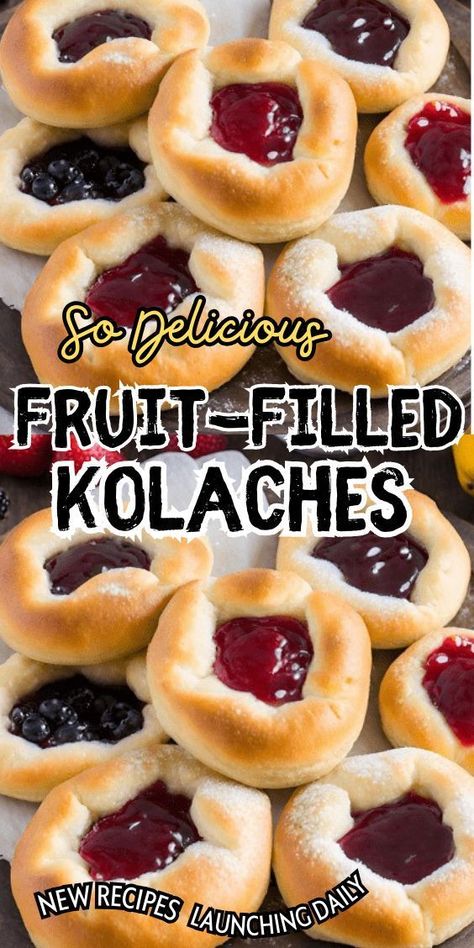 Indulge in a burst of fruity goodness with our delectable “Fruit-Filled Kolaches” recipe. These delightful pastries are a perfect marriage of buttery dough and luscious fruit fillings, creating a symphony of flavors that will transport your taste buds to a realm of pure delight. Whether you’re an avid baker or a casual kitchen adventurer, these kolaches promise a heavenly experience with every bite. Kolache Bread Recipe, Kolache Recipe Czech, Fruit Filling Recipe, Kolache Recipe, Slovak Recipes, Casual Kitchen, A Perfect Marriage, Quick Healthy Snacks, Fruit Filling