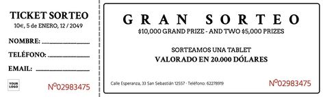 Realiza los cambios que creas convenientes, descarga la plantilla y úsala para tu rifa. Haz click en la imagen para empezar #Ticket #Rifa #Sorteo #Edit Bingo, Gymnastics, Abc, Packaging, Anime, Instagram