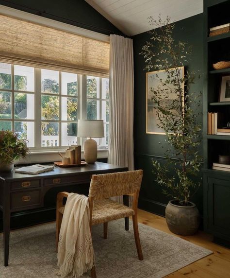 Benjamin Moore Essex Green, Best Green Paint Colors, Essex Green, Dark And Moody Bedroom, Painting Baseboards, Living Room Types, Vibrant Living Room, Neutral Furniture, Accent Wall Paint