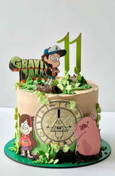 Gravity Falls Cake Ideas, Gravity Falls Cake, Gravity Falls Party Ideas, Gravity Falls Party Decorations, Gravity Falls Food Ideas, Gravity Falls Birthday Party Ideas, Gravity Falls Party, Gravity Falls Birthday, Gravity Falls Cake Birthdays