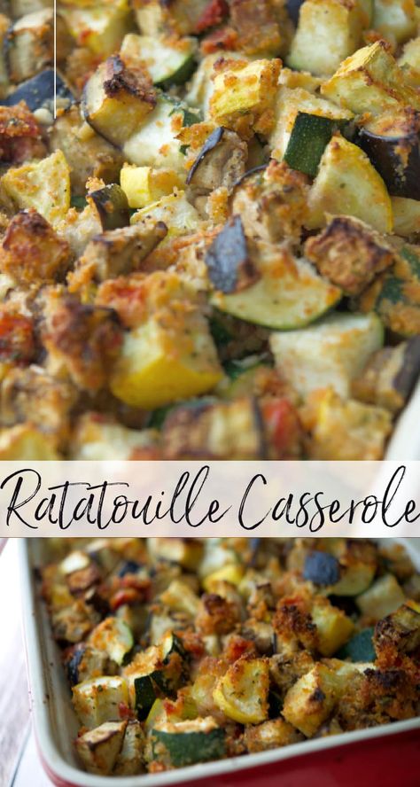 Ratatouille Casserole made with eggplant, squash, tomatoes, mushrooms and onions tossed with grated Pecorino Romano cheese and breadcrumbs. Ratatouille Casserole, Vegetables Casserole, Easy Ratatouille Recipes, Pound Dropper, Mushrooms And Onions, Ratatouille Recipe, Pecorino Romano Cheese, Pecorino Romano, Vegetable Side Dishes Recipes