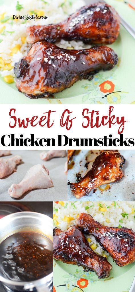 Sauce For Drumsticks, Chicken Drumstick Recipes Oven Baked, Drummies Recipes, Chicken Drummies Recipes, Drumstick Recipes Baked, Chicken Drumstick Recipes Oven, Sticky Bbq Chicken, Chicken Drumstick Marinade, Sticky Chicken Drumsticks