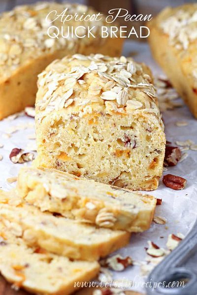 Apricot Pecan Quick Bread Recipe -- This easy quick bread features fresh, in-season apricots and crunchy pecans. With a hint of ginger and nutmeg, it's a delicious breakfast or afternoon snack. #bread #apricots #recipes #quickbread Apricot Bread Recipe, Apricots Recipes, Pecan Quick Bread, Apricot Bread, Easy Quick Bread, Snack Bread, Apricot Recipes, Easy Holiday Recipes, Crunchy Pecans