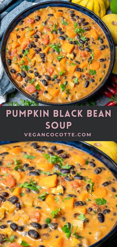 Vegan Black Bean Soup Instant Pot, Black Bean Enchilada Soup, Easy Vegan Soups And Stews, Old Bay Soup, Butternut Squash Black Bean Soup, Black Bean Corn Soup, Vegetarian Lentil Soup Recipes, Foods Good For The Gut, Butternut Squash And Black Bean Soup