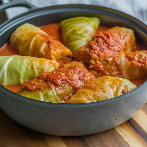 Traditional Sarma - Stuffed Cabbage Rolls Recipe - Instacart Sarma Recipe, Hungarian Stuffed Cabbage, Recipe Vegetables, For Dinner, Potluck Dinner, Savory Rice, Cabbage Rolls Recipe, Stuffed Cabbage, Cabbage Rolls