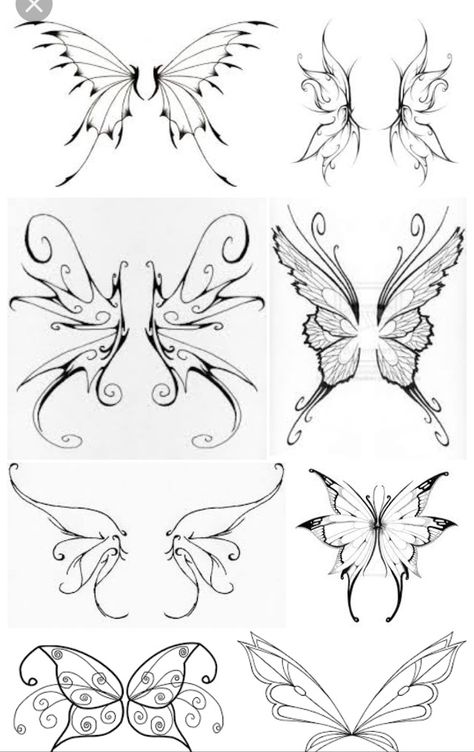 Fairy Wing Tattoos, Wing Tattoos, Art Bases, Petit Tattoo, Butterfly Species, Clay Dragon, Fairy Tattoo, Kali Uchis, Dainty Tattoos