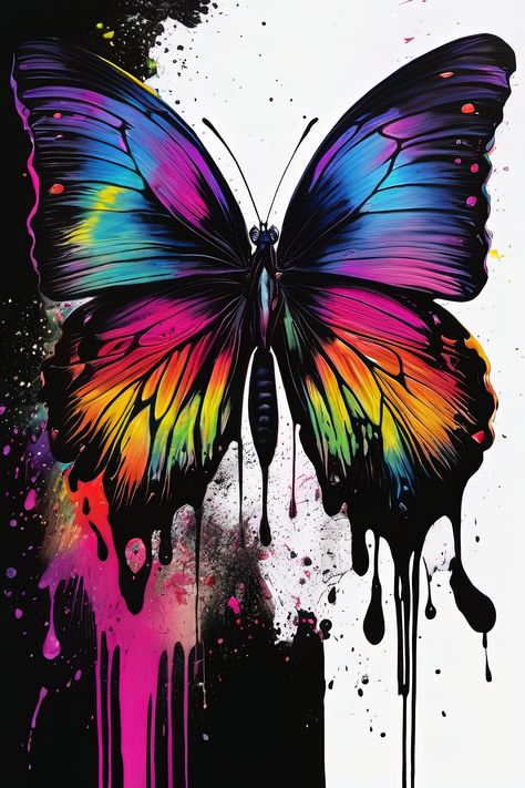 Build your own art collection! Use the code MOREART during checkout for 40% off when you buy 2 or more items! Enjoy this fun watercolor butterfly art from Morris Digital Designs. This piece is just one in the Watercolor Butterfly series, so make sure to visit the shop for more of these colorful butterflies. This watercolor ink art was brought to life with the help of AI.   This piece is available as a downloadable wall art print. Your order will be for a digital item only. This picture is saved Antisocial Butterfly Svg, Butterfly Pictures Printable, Colorful Butterflies Wallpaper, Colorful Butterflies Art, Dark Butterfly, Fun Watercolor, Art Papillon, Beautiful Butterfly Pictures, Free Wallpaper Backgrounds