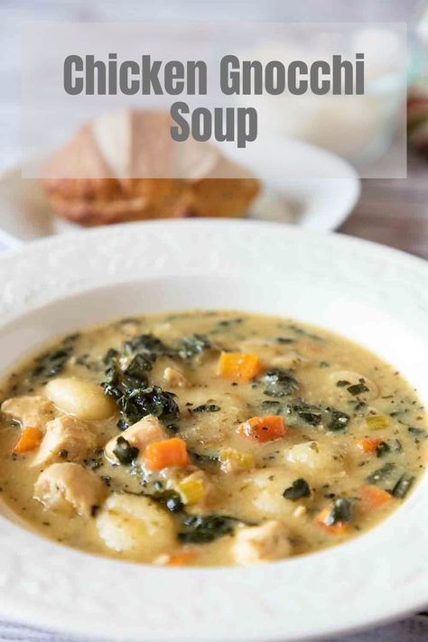 One Pot Chicken Gnocchi Kale Soup – Art of Natural Living One Pot Chicken Gnocchi, Soup Chicken Gnocchi, Gnocchi Kale, Chicken Kale Soup, Soup Art, Kale Soup Recipes, Chicken Kale, Clean Eating Salads, Chicken Gnocchi