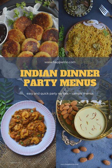 Indian dinner party Menu with Sample Menus and Full Recipe Collections. When it comes to the Indian culture Parties and get together happen very often. We always find a reason to meet people and definitely out of all that Food plays a major role. Some chit chats and good food is all we need for a healthy and hearty mind. Menu for Indian dinner party comes with a perfect balance of food. It has dessert drinks, entree,main course and its complete. Indian Dinner Party, Party Main Course, Indian Dinner Menu, Summer Dinner Party Menu, Dinner Party Menu Ideas, Vegetarian Dinner Party, Party Menu Ideas, Birthday Dinner Menu, Tender Coconut