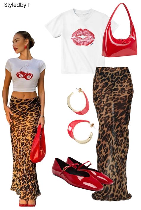 inspired by - leoprard maxi skirt - amazon, lips graphic t-shirt - poma graphics, shoes - Zara, bag - ego, earrings - oliver bonas  #style #streetstyle #styleinspo #styleblogger #stylist #fashion #fashionblogger #fashioninspo #fashionstyle #fashioninspiration#fashionista #stylegoals #styleboard #outfitinspo #outfit #outfitideas #casualstyle#outfitboard #outfitoftheday #whatiwore Pointy Shoes Outfit, Leopard Maxi Skirt Outfit, Day Drinks Outfit, Red Maxi Skirt Outfit, Leopard Bag Street Style, Chic Zara Mini Dress In Leopard Print, Zara Leopard Print Dress, Casual Leopard Print Zara Dress, Drinks Outfit