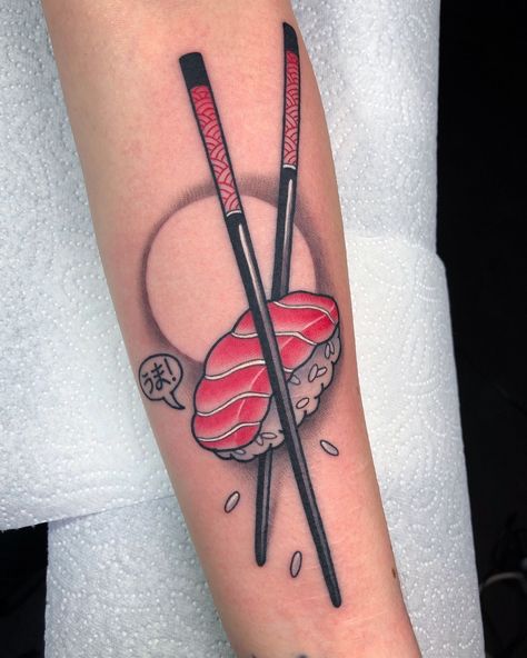 Sushi Tattoo, Chef Tattoo, Wrist Tattoo Cover Up, Food Tattoos, C Tattoo, Tatuaje A Color, Wrist Tattoos For Women, Tattoo Desings, Tattoo Project