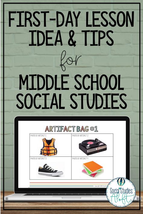 Easy-to-use tips for planning an engaging and memorable first lesson of the year for your Middle School Social Studies class whether you are teaching digitally or in-person, plus an awesome lesson idea for your first day teaching 6th grade, 7th grade, or 8th grade. #socialstudies #middleschool #socialstudieslesson #distancelearning #backtoschool Teaching About Culture Social Studies, Fun History Lessons, Civics Projects Middle School, Social Studies Get To Know You Activity, Teacher Bulletin Boards Middle School, Social Studies Games Middle School, Geography Lesson Plans Middle School, Teaching History Middle School, Middle School Social Studies Bulletin Board Ideas