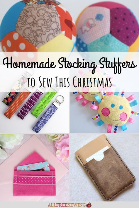 Christmas is a mere 3 weeks away, and we can't wait! Check out this brand-new collection of DIY stocking stuffers, most of which can be made in an afternoon or less—perfect for last-minute gift ideas! Sew Stocking, Homemade Stocking Stuffers, Diy Stocking, Christmas Sewing Patterns, Diy Stocking Stuffers, Christmas Sewing Projects, Stitch Pictures, Christmas Stocking Stuffers, Halloween Event