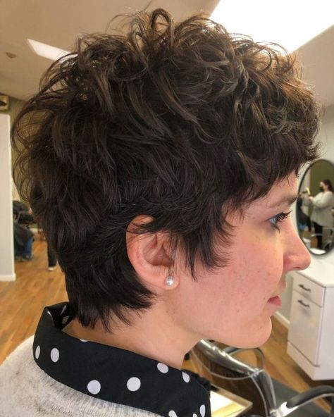 Curly Pixie Hairstyles, Short Shaggy Haircuts, Shaggy Short Hair, Short Shag Hairstyles, Shaggy Haircuts, Bob Hairstyles For Thick, Medium Layered Hair, Hair Adviser, Short Curly Haircuts