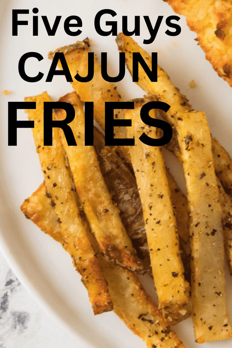 These Five Guys Copycat Cajun Fries can be made in either the oven or air fryer, delivering that authentic taste you love! Generously seasoned with my special Cajun spice mix, these fries are not only delicious but also peanut oil-free! Cajun Fries Seasoning, Season Fries Recipe, Five Guys Fries, Cajun Fries Recipe, Fries Seasoning, Cajun Seasoning Recipe, Cajun Spice Mix, Cajun Fries, Cajun Spice