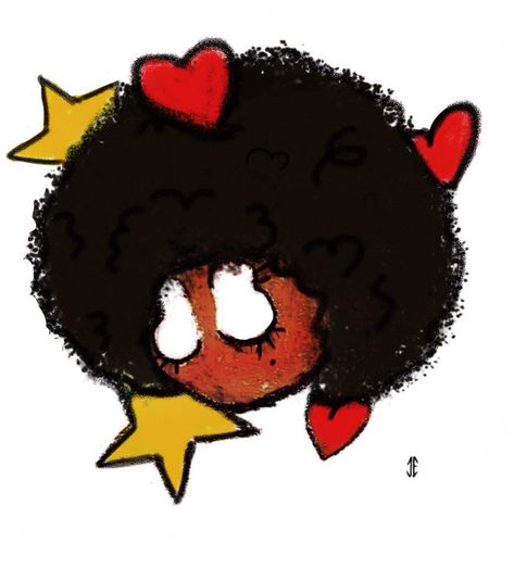 art, black girl, afro, pfp, profile pic, stars, hearts Sanity Aesthetic, Icon Afro, Selfie Board, Poc Pfp, Artist Ideas, Kawaii Bedroom, Hair Icon, Black Artwork, Black Cartoon