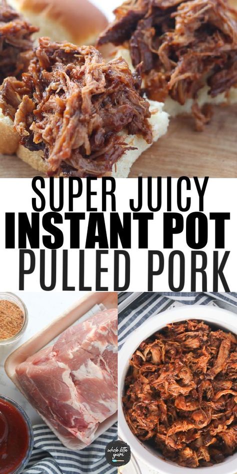 Pulled Pork Instant Pot Recipe, Instant Pot Pulled Pork Recipe, Pressure Cooker Pulled Pork, Instapot Recipes Chicken, Instant Pot Pulled Pork, Pressure Cooker Pork, Pulled Pork Recipe, Pork Rub, Instant Pot Pork