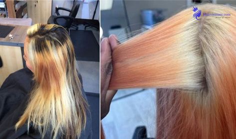 How to Fix Uneven Bleached Hair How To Bleach Wash Your Hair, How To Bleach Hair Without Damage, Bad Bleached Hair, How To Fix Orange Hair After Bleaching, Bleach Bath Hair Before And After, Uneven Bleached Hair, Bleach Bath Hair, Tone Orange Hair, Toning Bleached Hair