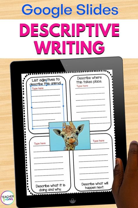 Animal-themed graphic organizers make descriptive writing fun! Use this writing lesson to teach adding adjectives & details in descriptive writing. These writing prompts are NO PREP AND FUN! Description Writing Prompts, Descriptive Writing Grade 2, Creative Writing For Elementary Students, Descriptive Writing Examples, Descriptive Paragraph, Descriptive Writing Activities, Google Classroom Elementary, Classroom Elementary, Fun Writing Activities