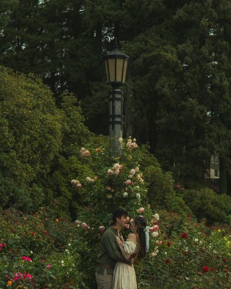 love in bloom with Zach + Dani 🌹✨ . . . . Key words: young love, rose garden, vintage love story, storytelling, wild love, authentic love, romance story, cinematic still, visual poetry, cinematic storytelling, candid photographer, Portland, roses in bloom, romantic love, Oregon couples photographer, movie scenes, pride and prejudice #foreversweetheartsclub #unscriptedromance #authenticlovemag #lookslikefilm #oregonphotographer #documentaryphotography #storytelling #cinematicphotography #the... Movie Love Scenes Romantic, Pride And Prejudice Photoshoot, Pride And Prejudice Engagement Photos, Cottagecore Couples Photoshoot, Rose Garden Engagement Photos, Cottage Core Couples Photoshoot, Fairytale Prenup Shoot, Botanical Garden Photo Shoot Couple, Rose Garden Couple Photography