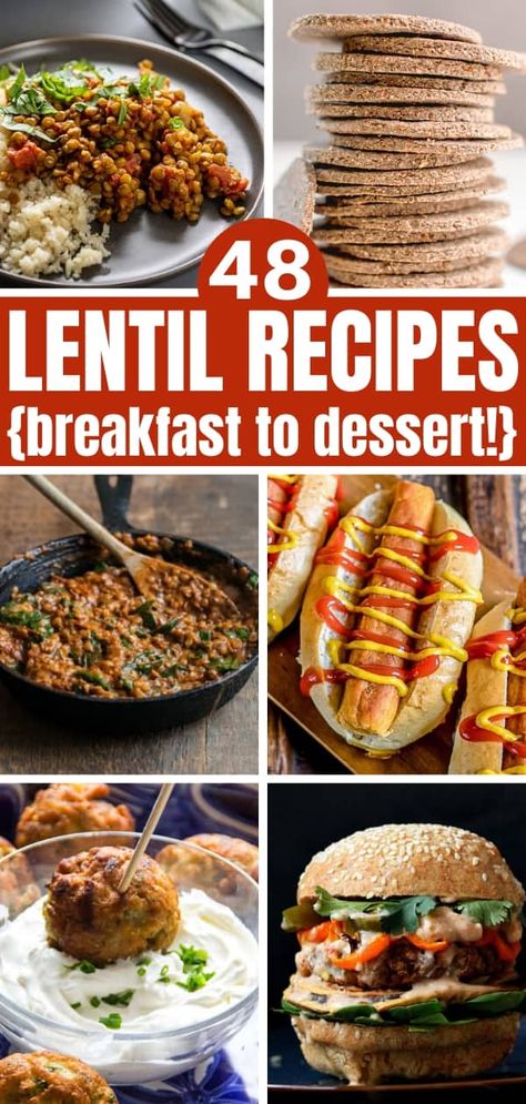 Vegetarian Lentil Recipes, Easy Lentil Recipes, Lentil Dessert, Healthy Lentil Recipes, Lentil Veggie Burger, Vegan Lentil Recipes, Lentil Recipes Easy, Lentil Recipes Healthy, Slow Cooker Lentils