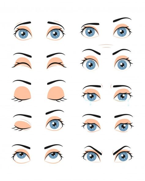 Collection of female eyes with different... | Premium Vector #Freepik #vector #people #character #cartoon #beauty Human Sketches, Free Cartoon Characters, People Character, Disney Eyes, Maluchy Montessori, Doll Face Paint, Eye Expressions, Eye Illustration, Vector People