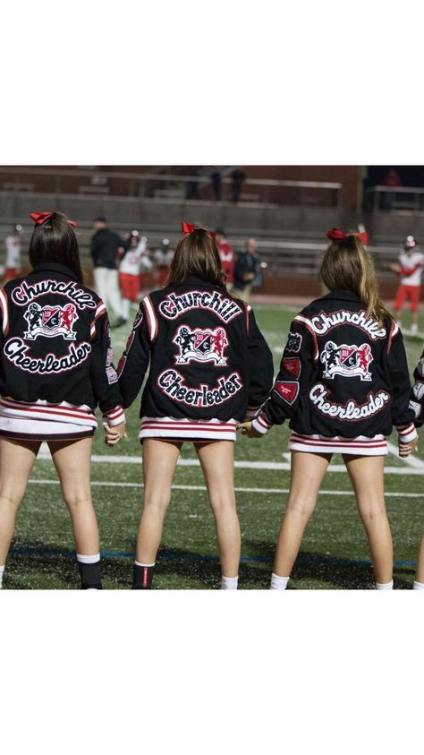 Follow us on Instagram! @somethingstocheerabout #lettermanjacket #blingjacket #blingletterman #blingpatches #rhinestone patch letterman jacket from some things to cheer about! We ship! Cheerleading Letterman Jackets, Cheer Letterman Jacket Ideas, Cheer Jackets Designs, Cheer Letterman Jacket, Cheer Warm Ups, Letterman Jacket Ideas, Letterman Jacket Outfit, Cheer Jackets, Fits 2023