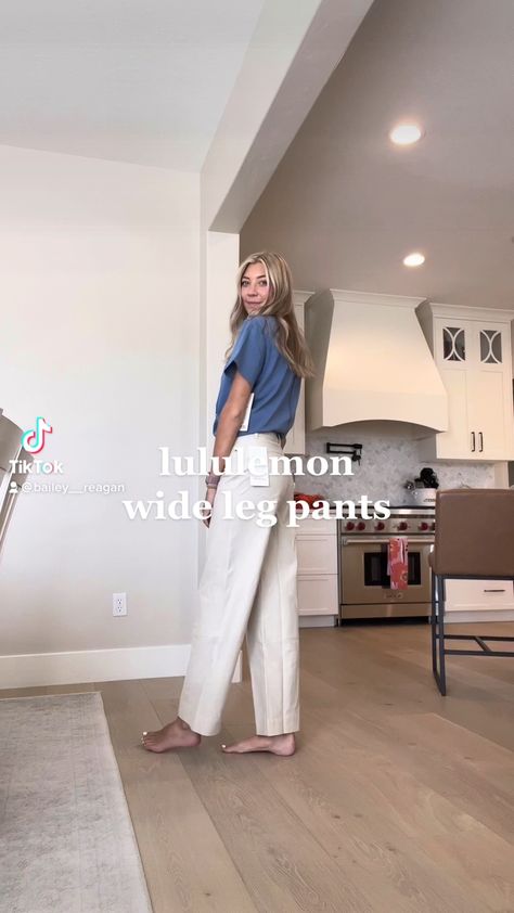 Lulu Lemon Wide Leg Pants Outfit, Lululemon Trouser Outfit, Lululemon Office Outfit, Lululemon Align Wide Leg Outfit, Lululemon Wide Leg Pants, Lulu Pants Outfit, Lululemon Wide Leg Pants Outfit, Lululemon Softstreme Pants Outfit, Lululemon Groove Pants Outfit