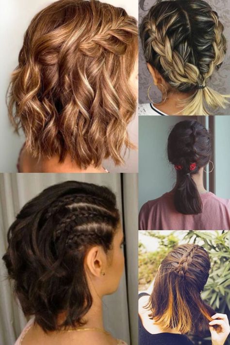 hairstyle for short hair Festival Hair Braids, Short Hair Designs, Ballroom Hair, Braided Hairstyles For Short Hair, Cute Braided Hairstyles, Mohawk Hairstyles, Long Hair Color, Short Braids, Mom Hairstyles