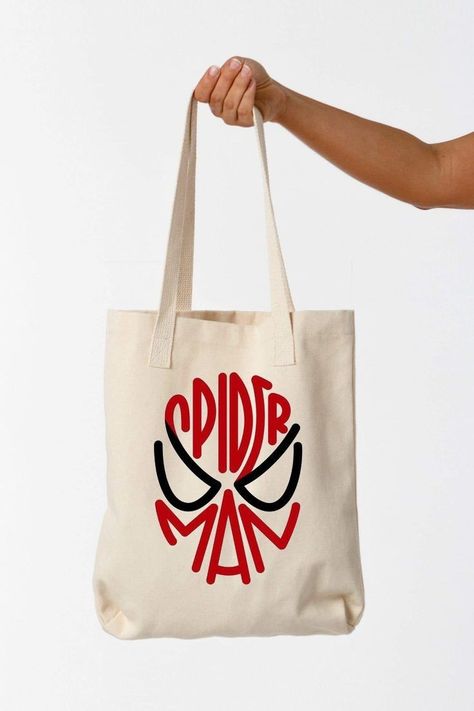 Spiderman Tote Bag, Tod Bag, Diy Bag Painting, Decorated Tote Bags, Diy Tote Bag Design, Handpainted Tote Bags, Totes Ideas, Painted Clothes Diy, Canvas Bag Design