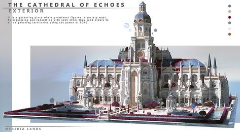 Cathedral Concept Art, Fantasy Cathedral, Castle Plans, Fantasy City Map, Urban Design Plan, Fantasy Town, Cathedral Architecture, Building Concept, Fantasy City