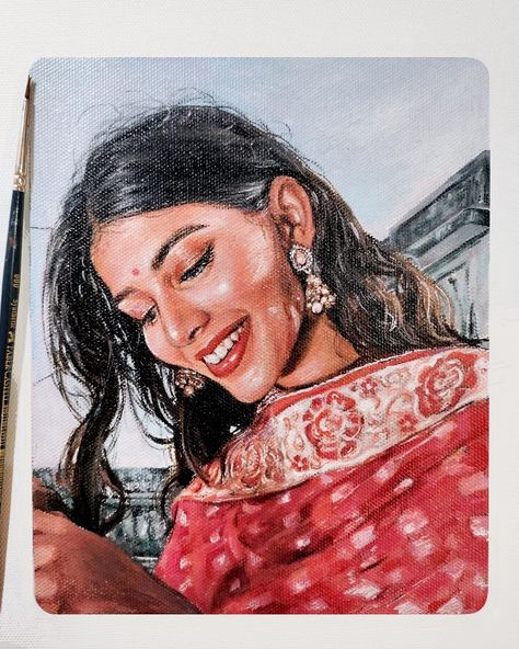 Types Of Indian Paintings, Potrait Painting, Aesthetic Paintings, Rajasthani Painting, Watercolor Wolf, Drawing Collection, Rajasthani Art, Bengali Art, Color Pencil Sketch