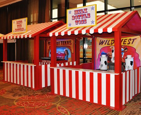 Carnival booths can be customized for your event Carnival Haldi, Circus Gala, Carnevil Halloween, Scary Carnival, Easter Carnival, Game Expo, Carnival Booths, Gaming Event, Game Booth