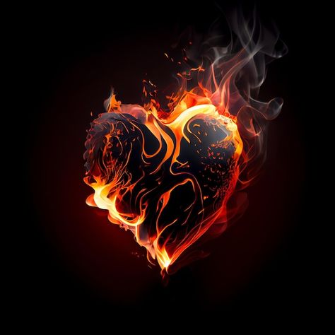 Heart On Fire Aesthetic, Dammon Bg3, 2024 Journaling, Music Heart Tattoo, Infinity Symbol Art, Dna Tattoo, Heart On Fire, Burning Heart, About Heart