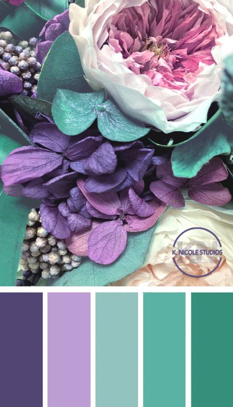 Lavender Green Gold Color Palette, Purple And Green Color Pallete, Lilac Bedroom Color Schemes, Purple And Green Office Ideas, Colors That Go Well With Lavender, Most Beautiful Color Palette, Combination With Purple Colour, Lavender Green Color Palette, Color Combination With Lavender